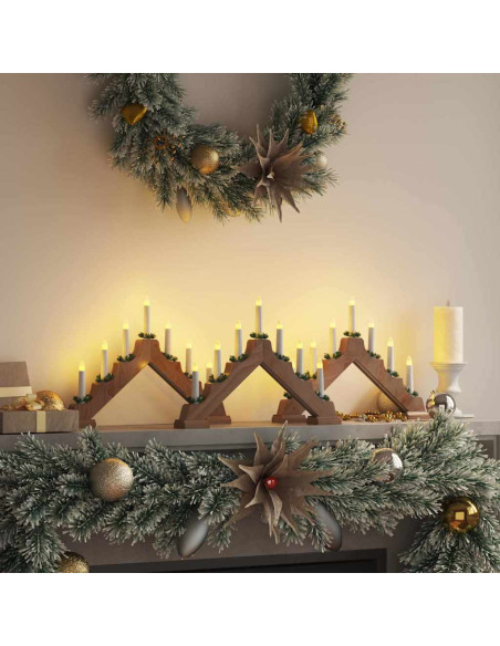 Ponte con Candele di Natale 3 pcs Marrone 39.5 x 5 x 29 cm
