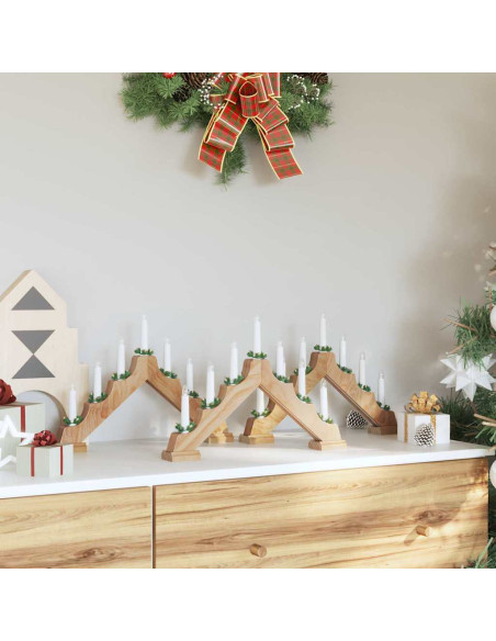 Ponte con Candele di Natale 3 pcs Marrone 39.5 x 5 x 29 cm