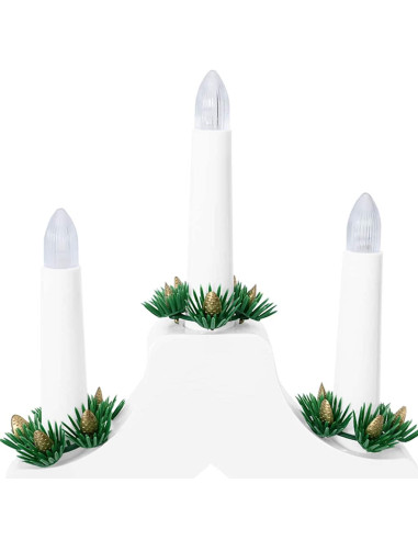 Ponte con Candele di Natale 3 pcs Bianco 39.5 x 5 x 29 cm