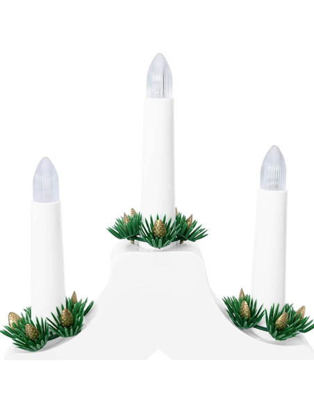Ponte con Candele di Natale 3 pcs Bianco 39.5 x 5 x 29 cm