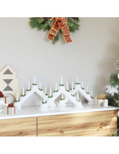 Ponte con Candele di Natale 3 pcs Bianco 39.5 x 5 x 29 cm
