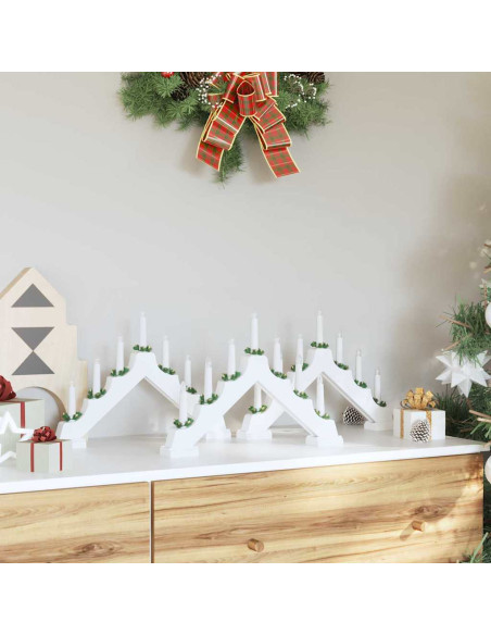 Ponte con Candele di Natale 3 pcs Bianco 39.5 x 5 x 29 cm