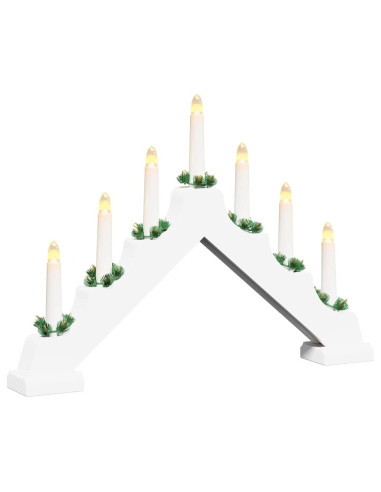 Ponte con Candele di Natale 3 pcs Bianco 39.5 x 5 x 29 cm