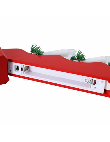 Ponte con Candele di Natale con 7 LED Rosso 39.5 x 5 x 29 cm