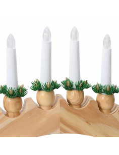 Arco di Candele di Natale con 10 Candele LED Marrone 2