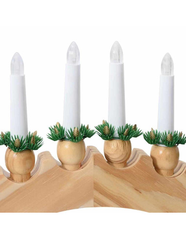 Arco di Candele di Natale con 10 Candele LED Marrone