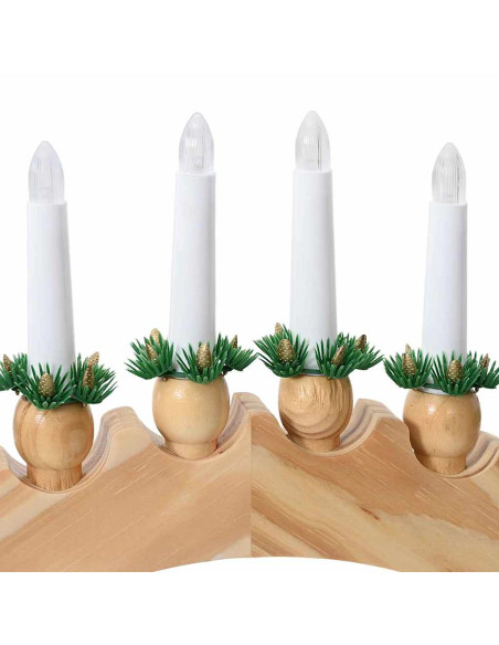 Arco di Candele di Natale con 10 Candele LED Marrone