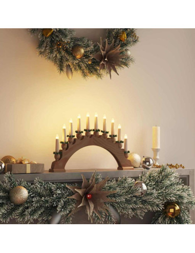 Arco di Candele di Natale con 10 Candele LED Marrone