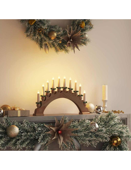 Arco di Candele di Natale con 10 Candele LED Marrone