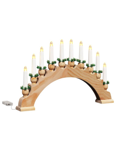 Arco di Candele di Natale con 10 Candele LED 3 pcs Marrone