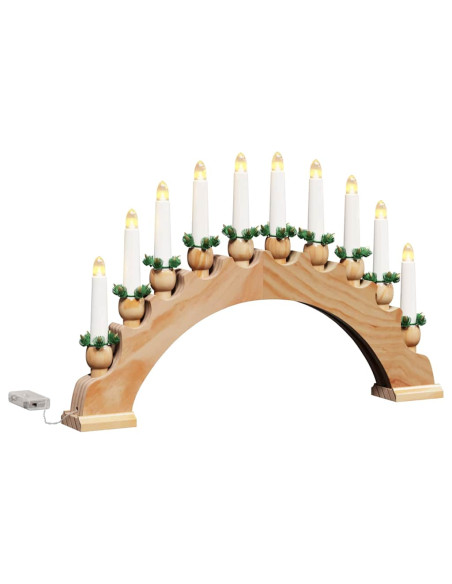 Arco di Candele di Natale con 10 Candele LED 3 pcs Marrone