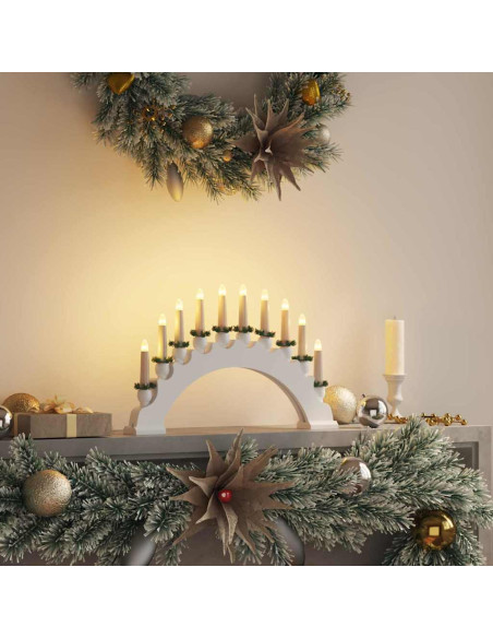 Arco di Candele di Natale con 10 Candele LED Bianco