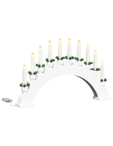Arco di Candele di Natale con 10 Candele LED 3 pcs Bianco