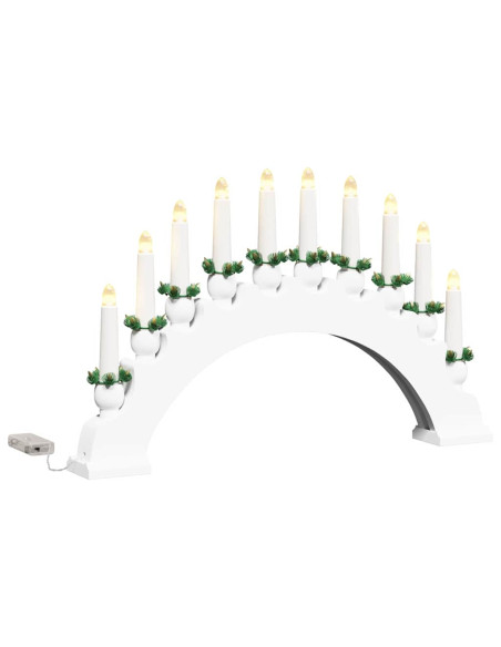 Arco di Candele di Natale con 10 Candele LED 3 pcs Bianco