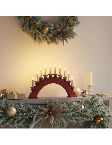 Arco di Candele di Natale con 10 Candele LED Rosso