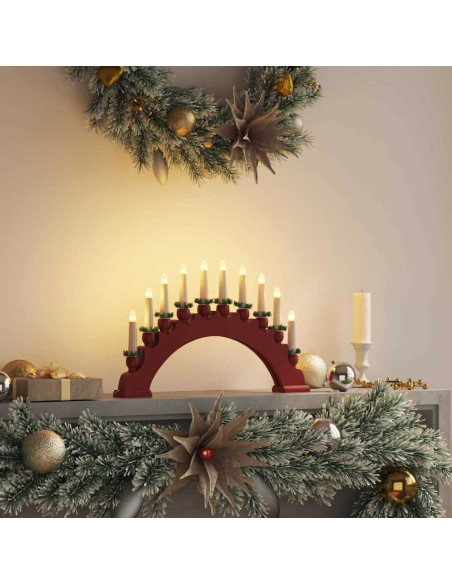 Arco di Candele di Natale con 10 Candele LED Rosso