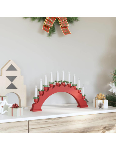 Arco di Candele di Natale con 10 Candele LED Rosso