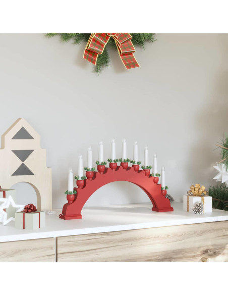 Arco di Candele di Natale con 10 Candele LED Rosso