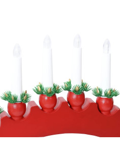 Arco di Candele di Natale con 10 Candele LED 3 pcs Rosso 2
