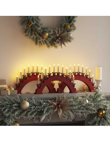 Arco di Candele di Natale con 10 Candele LED 3 pcs Rosso