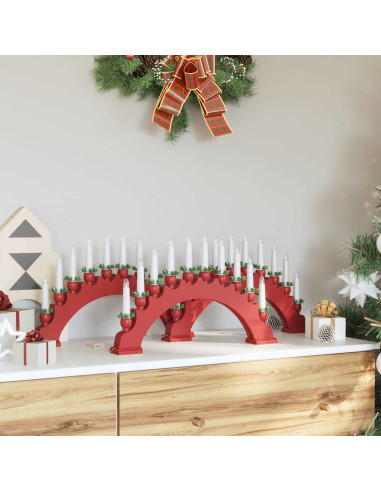 Arco di Candele di Natale con 10 Candele LED 3 pcs Rosso