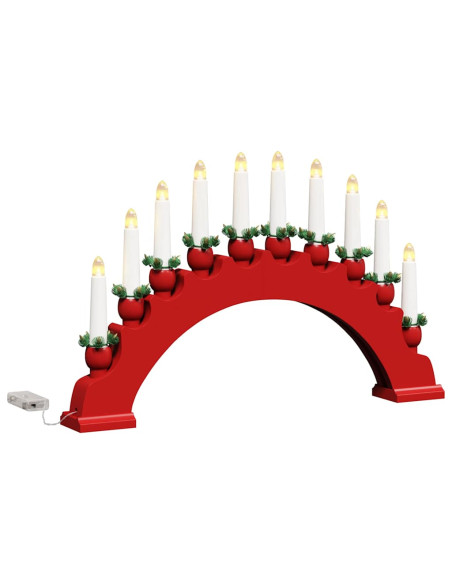 Arco di Candele di Natale con 10 Candele LED 3 pcs Rosso