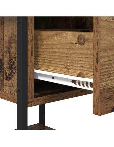 Comodino con cassetto 2 pcs Legno vecchio 34 x 35,5 x 45 cm