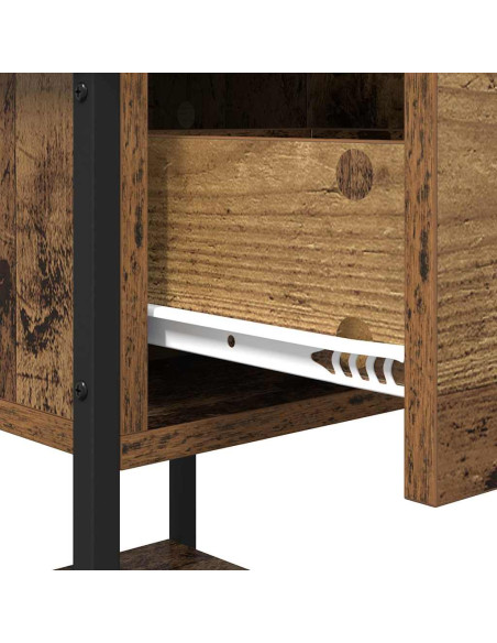 Comodino con cassetto 2 pcs Legno vecchio 34 x 35,5 x 45 cm