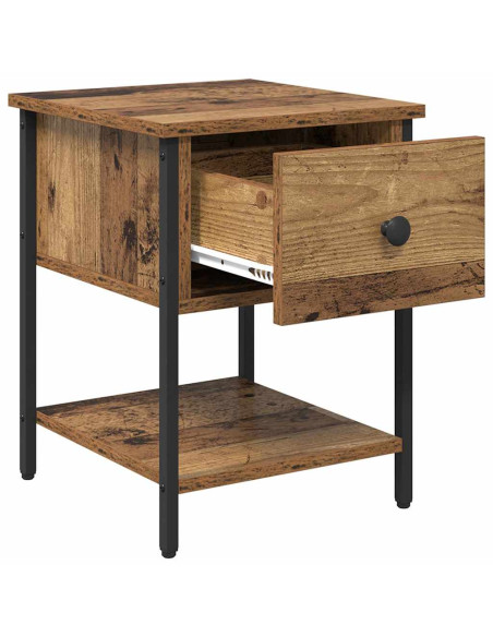 Comodino con cassetto 2 pcs Legno vecchio 34 x 35,5 x 45 cm