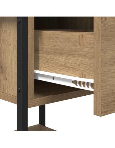 Comodino 2 pcs rovere artigianale 34 x 35,5 x 45 cm