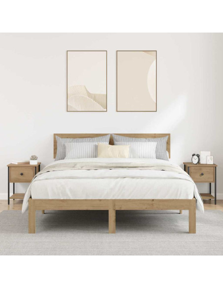 Comodino 2 pcs rovere artigianale 34 x 35,5 x 45 cm