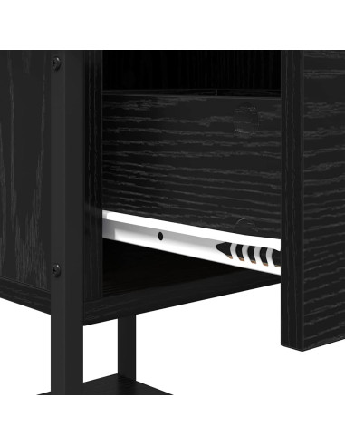 Comodino 2 pcs Rovere nero 34 x 35,5 x 45 cm Legno multistrato