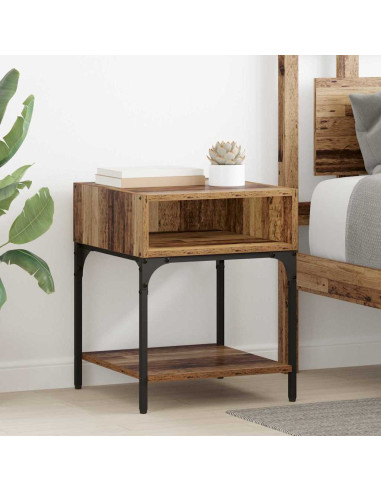 Comodino 2 pcs Legno vecchio 40 x 40 x 50 cm Legno multistrato