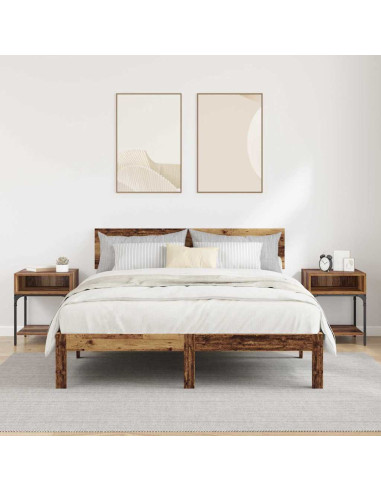 Comodino 2 pcs Legno vecchio 40 x 40 x 50 cm Legno multistrato