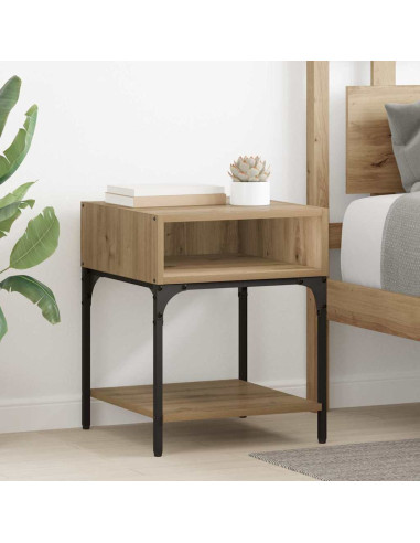 Comodino 2 pcs rovere artigianale 40 x 40 x 50 cm