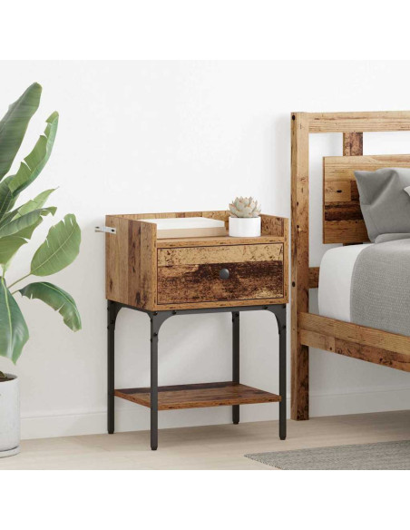 Comodino 2 pcs Legno vecchio 40 x 29 x 60 cm Legno multistrato