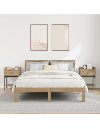 Comodino con cassetto 2 pcs rovere artigianale 40 x 29 x 60 cm