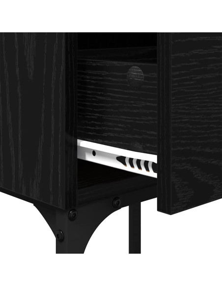 Comodino Rovere nero 40 x 29 x 60 cm Legno multistrato
