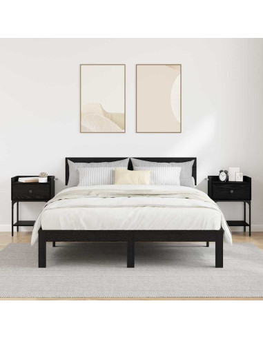 Comodino 2 pcs Rovere nero 40 x 29 x 60 cm Legno multistrato