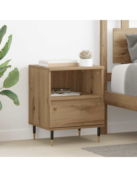 Armadio da Notte 2 pcs rovere artigianale 40 x 35 x 50 cm