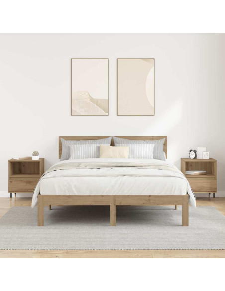 Armadio da Notte 2 pcs rovere artigianale 40 x 35 x 50 cm