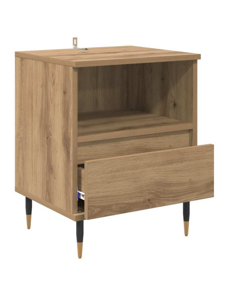 Armadio da Notte 2 pcs rovere artigianale 40 x 35 x 50 cm