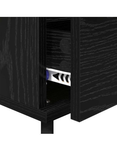 Armadio da Notte con cassetto 2 pcs Rovere nero 40 x 35 x 50 cm
