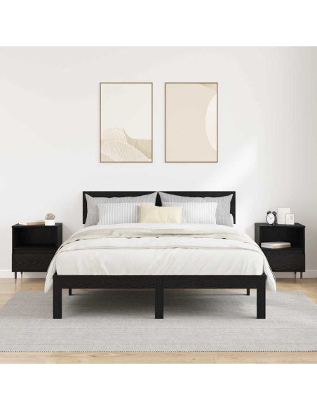 Armadio da Notte con cassetto 2 pcs Rovere nero 40 x 35 x 50 cm