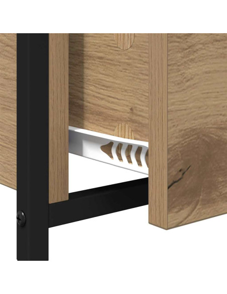 Tavolino da salotto con cassetto rovere artigianale 70x50x50cm