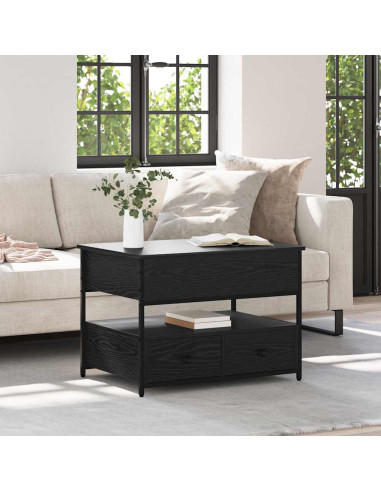 Tavolino da salotto Rovere nero 70x50x50cm Legno multistrato