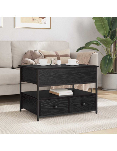 Tavolino da salotto Rovere nero 70x50x50cm Legno multistrato