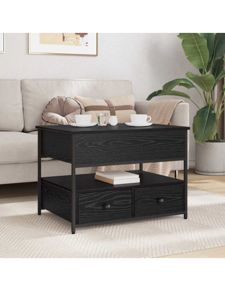 Tavolino da salotto Rovere nero 70x50x50cm Legno multistrato