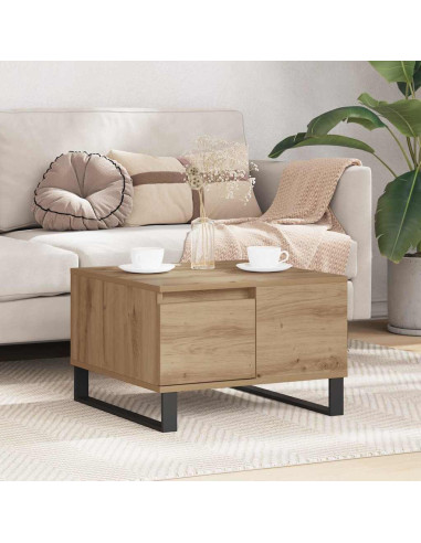 Tavolino da salotto rovere artigianale 55 x 55 x 36.5 cm