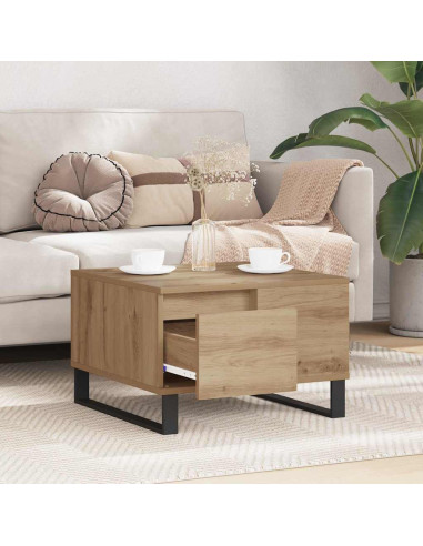 Tavolino da salotto rovere artigianale 55 x 55 x 36.5 cm